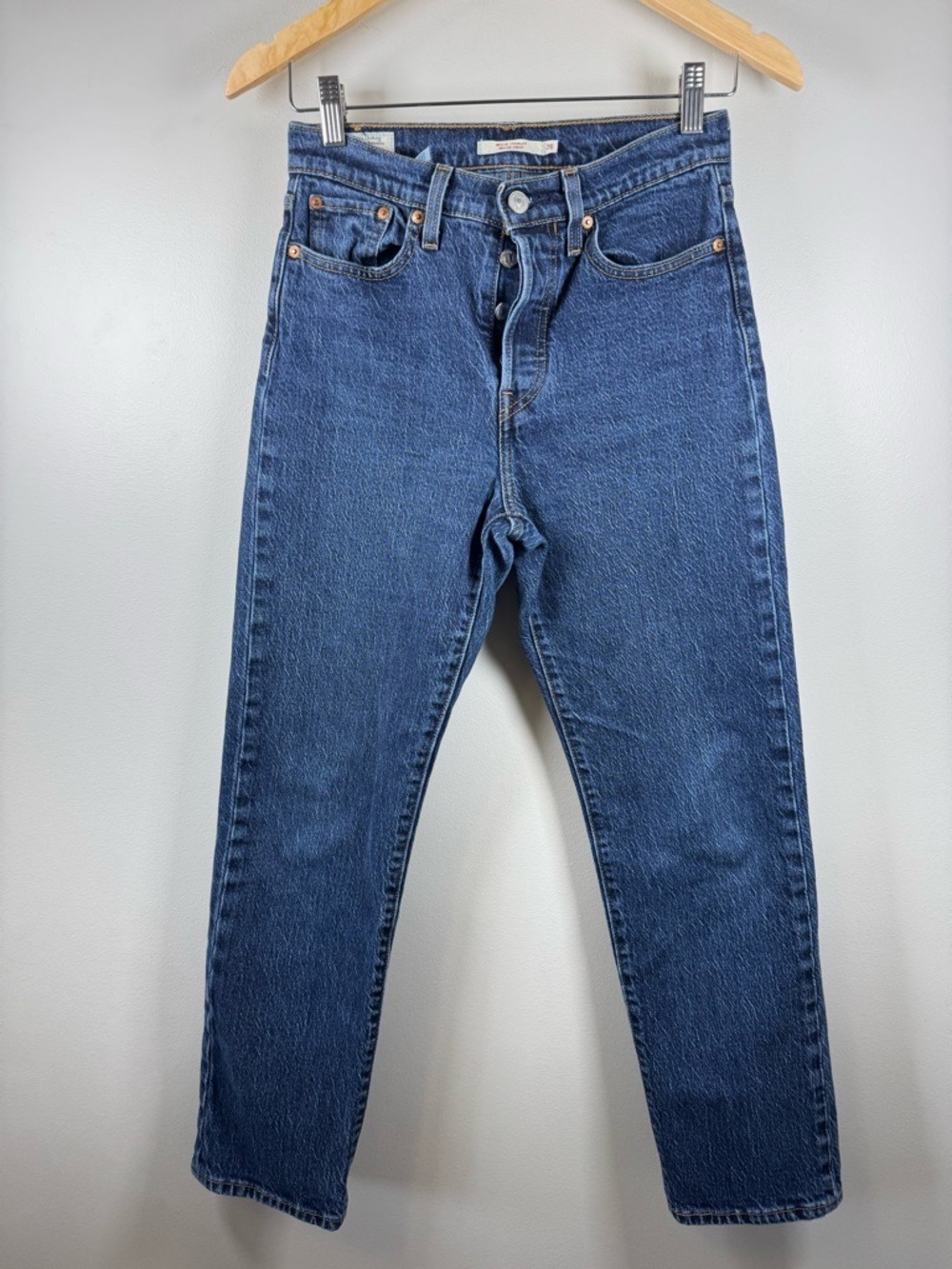 Levi's Premium Wedgie Straight Leg Women's Jeans in Deep Blue Denim 26